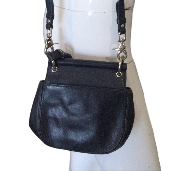 Coach Navy Blue Leather Willis Saddle Crossbody Bag - Picture 3 of 6